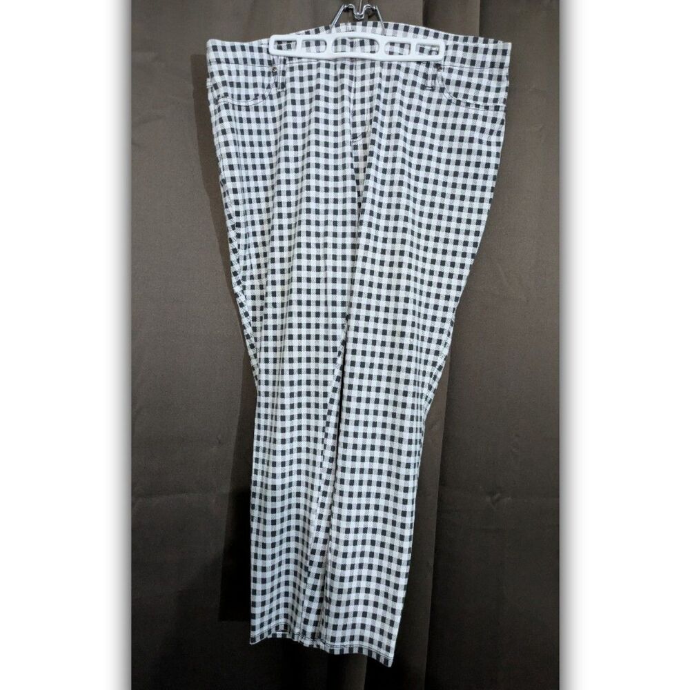 Terra & Sky Women Black and White Casual Pants 2X Plus